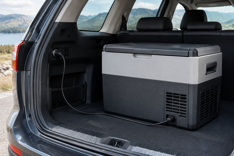 Power Adapter for a Portable Refrigerator in a Car