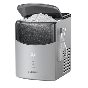 Euhomy Pearl L1 Max nugget ice maker with clear lid and full ice basket