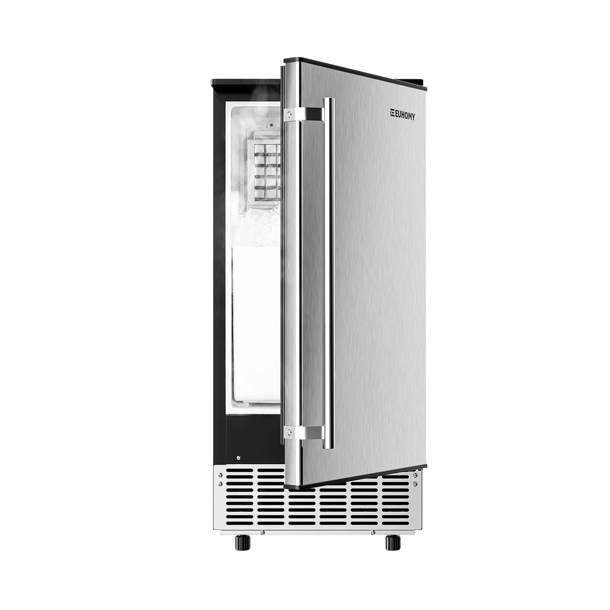 Euhomy Lucid S2 stainless steel commercial ice maker with open door