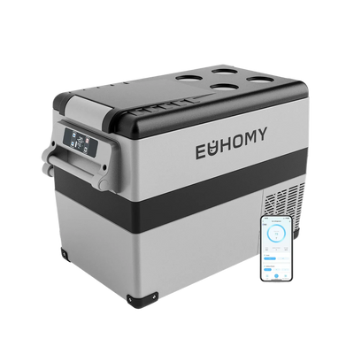 Euhomy Rover H1 portable car refrigerator with APP control, gray and black