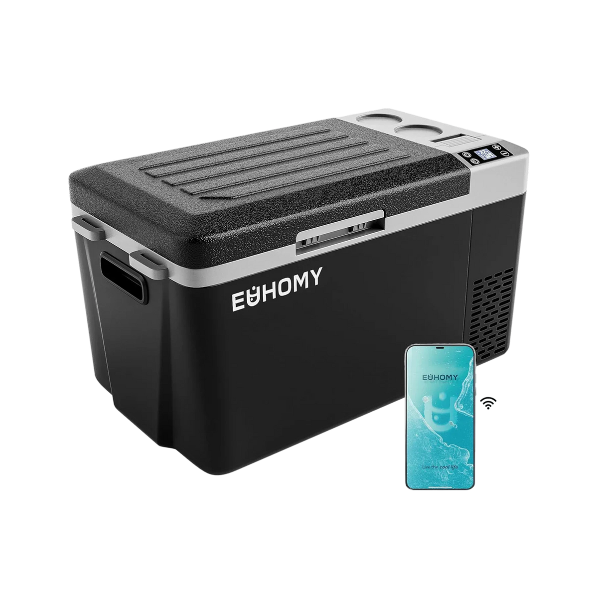 Euhomy Atlas SE portable car refrigerator with app control, black 24QT/32QT cooler