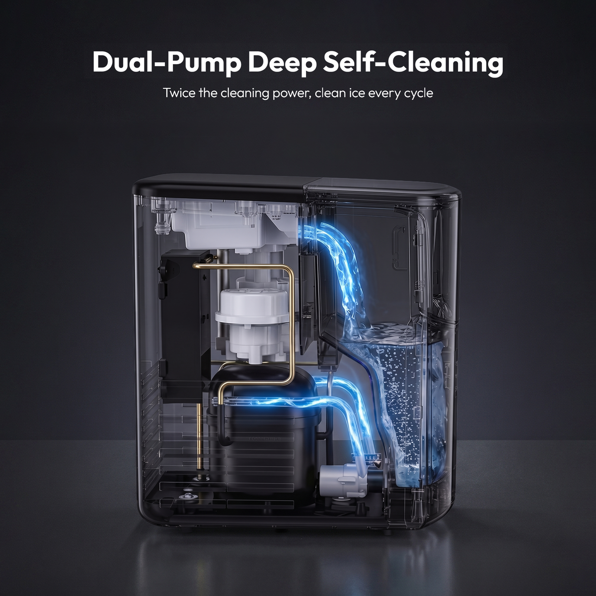 Euhomy Pearl L1 Max nugget ice maker with dual-pump deep self-cleaning system