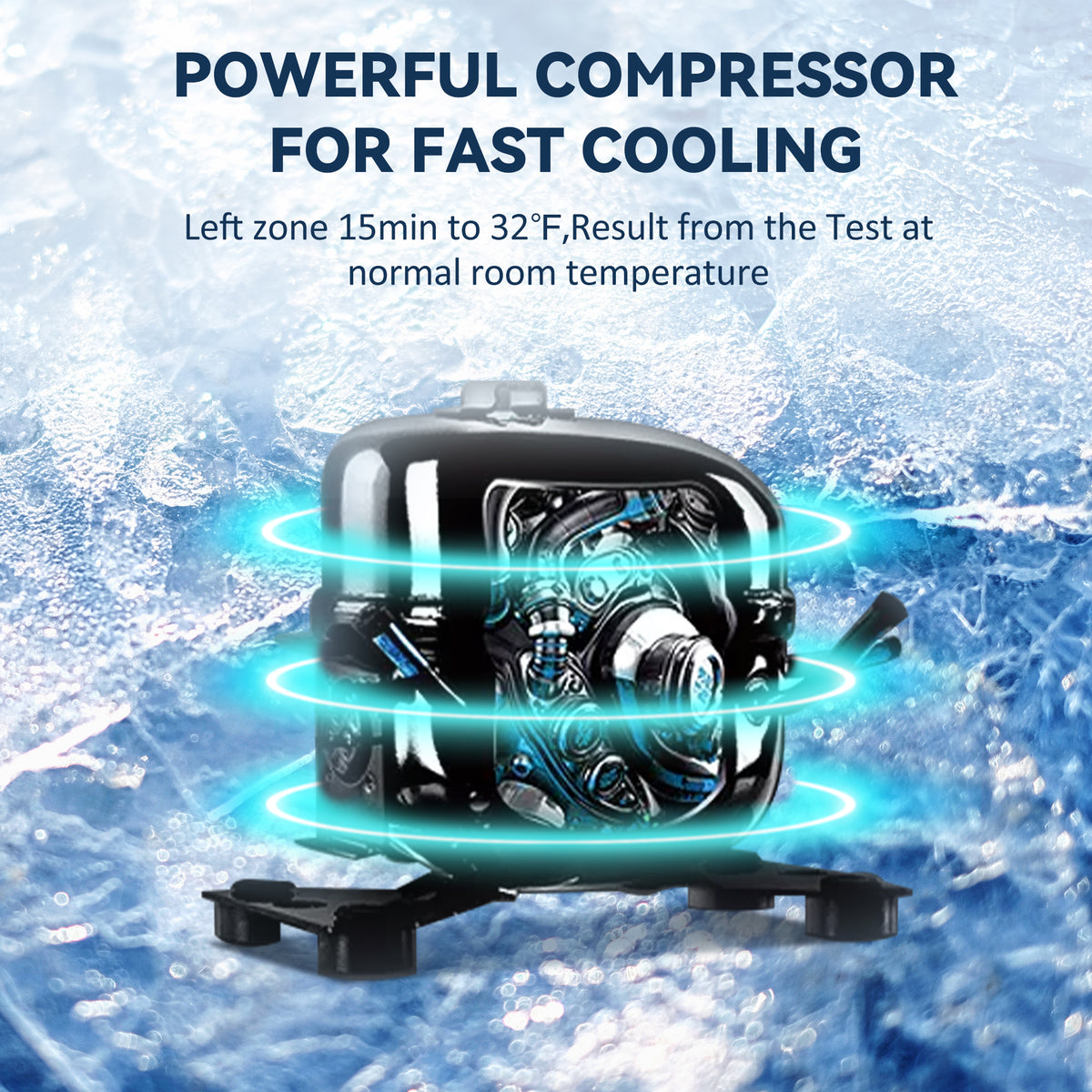 Powerful compressor for fast cooling in Euhomy Rover H1 car refrigerator
